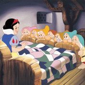 snow white meets dwarfs