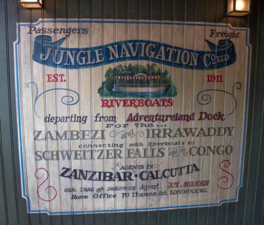 Disneyland jungle cruise sign